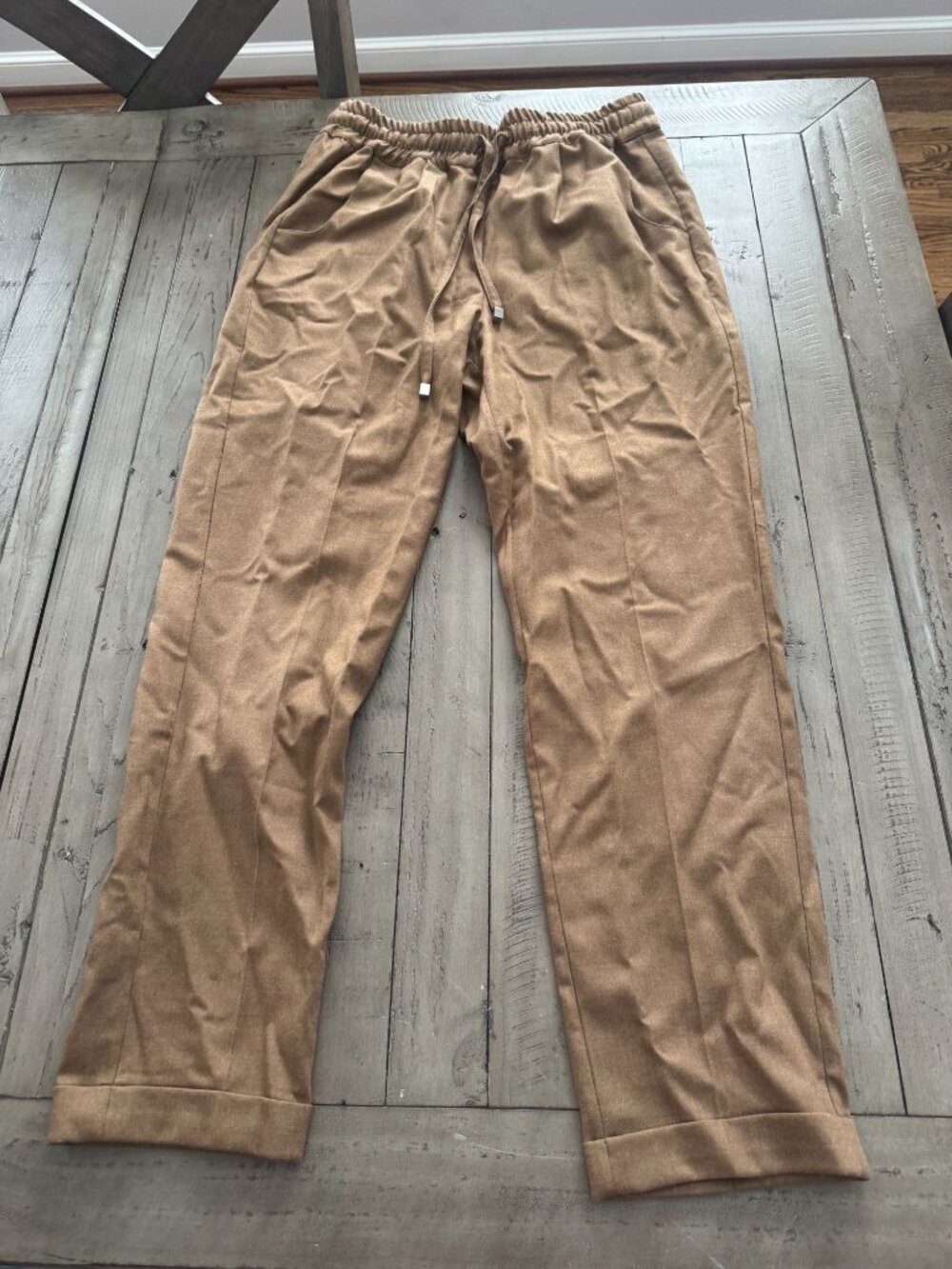 KITON Italy Brown Camel Wool Pocket Trouser Pants Size 40 / 4 / Small